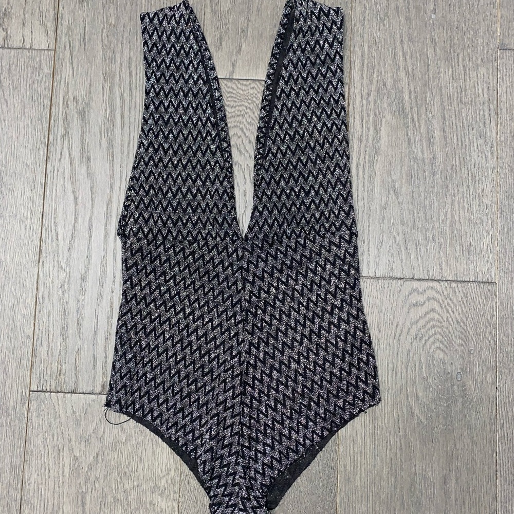 Sparkly Plunge Bodysuit
